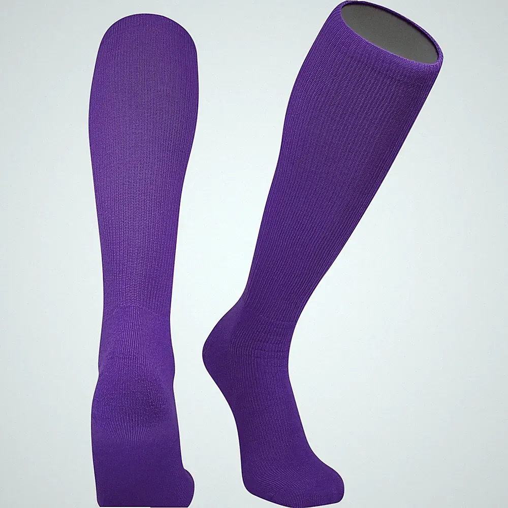 All-Sport Knee High Athletic Tube Socks with Arch and Ankle Support (Purple)