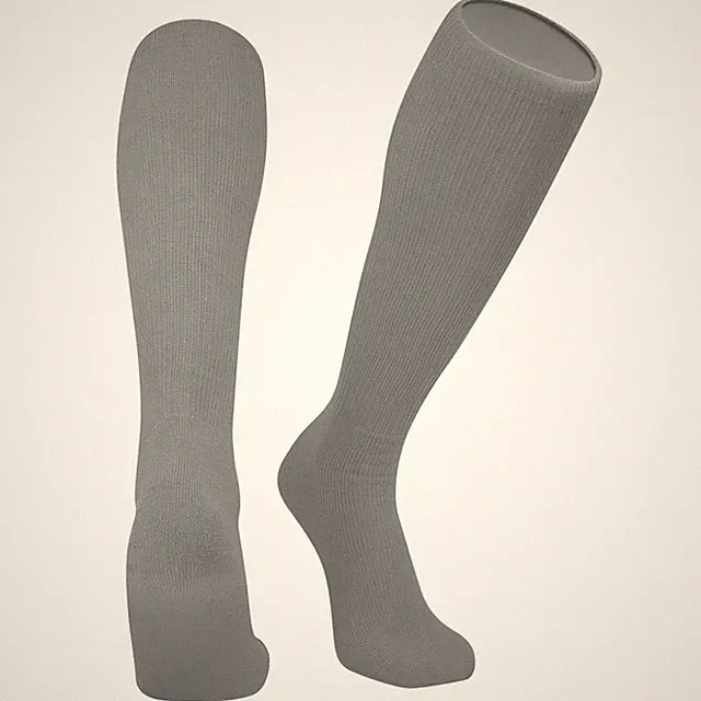 All-Sport Knee High Athletic Tube Socks with Arch and Ankle Support (Silver)
