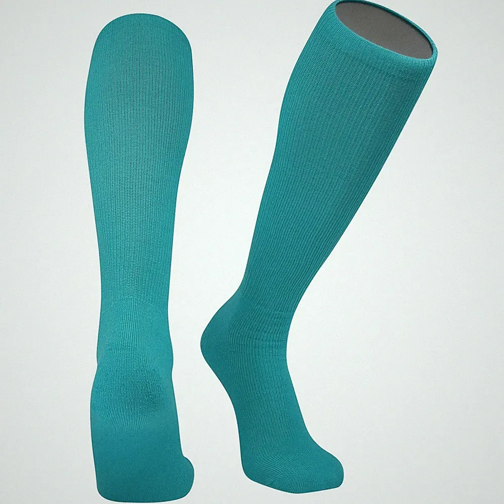 All-Sport Knee High Athletic Tube Socks with Arch and Ankle Support (Teal Blue)