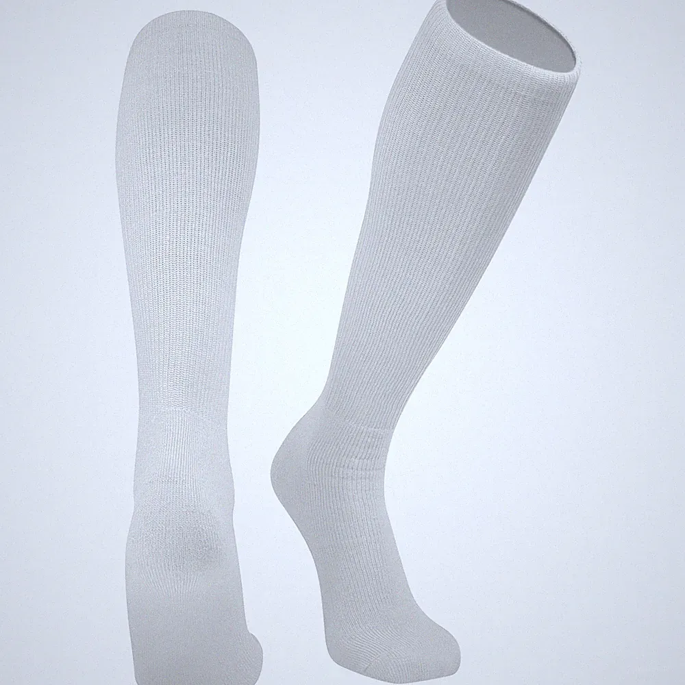 All-Sport Knee High Athletic Tube Socks with Arch and Ankle Support (White)