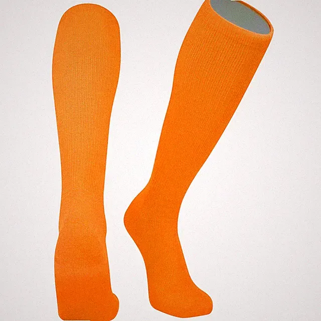 All-Sport Knee High Athletic Tube Socks with Arch, Ankle Support (Neon Orange)