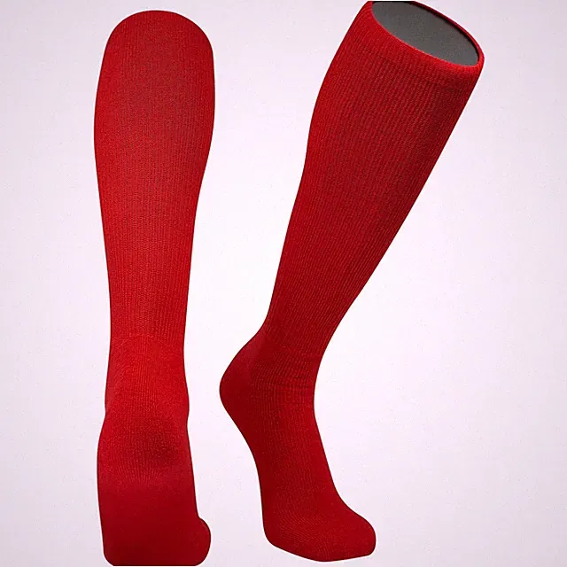 All-Sport Knee High Athletic Tube Socks with Arch, Ankle Support (Scarlet Red)