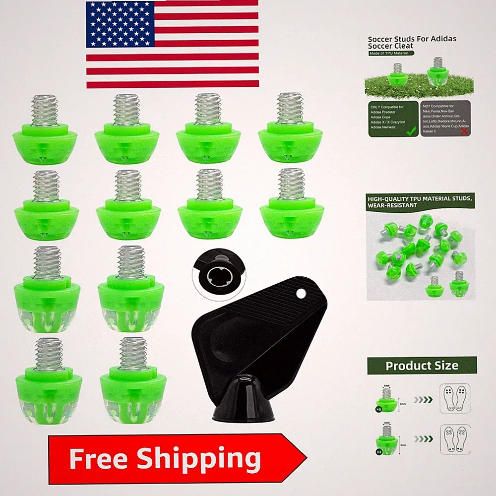 All-Weather 13PCS Soccer Cleat Studs with Aluminum Wrench - Perfect for Adidas