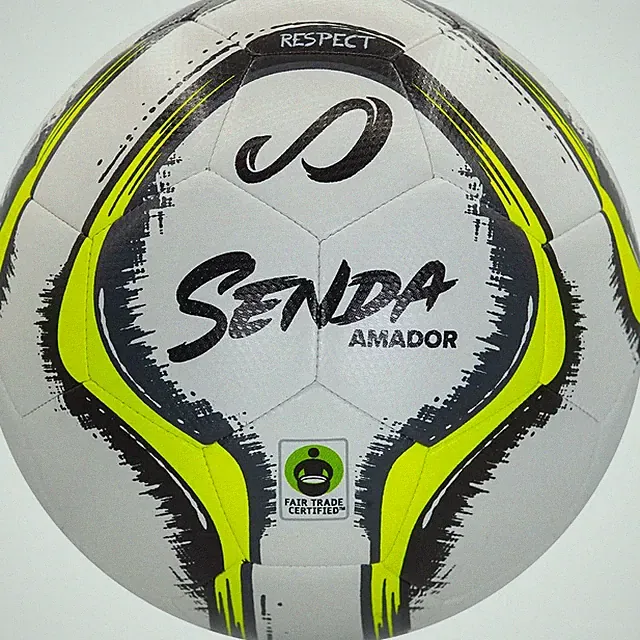 Amador Training Soccer Ball, Fair Trade Certified, White/Yellow, Size 5 (Ages...