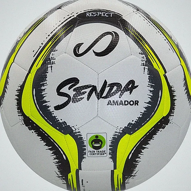 Amador Training Soccer Ball, Fair Trade Certified, White/Yellow, Size 5 (Ages...