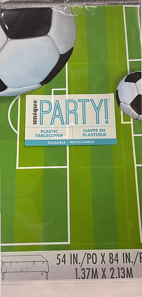 Amscan 3D Soccer Plastic Table Cover 54 inchx84 inch 1 Piece Multicolor