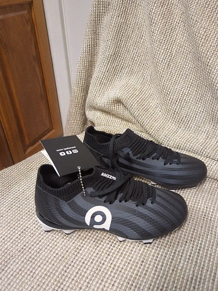 Amzzpik Boys Soccer Cleats Kids. Black Size 13c