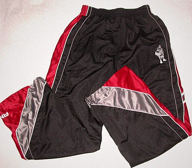 AND1 Basketball Pants Youth Boys Size 14/16 Large Black Red Athletic Sweatpants