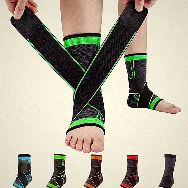 Ankle Compression Support Brace Adjustable Strap Running Soccer Basketball