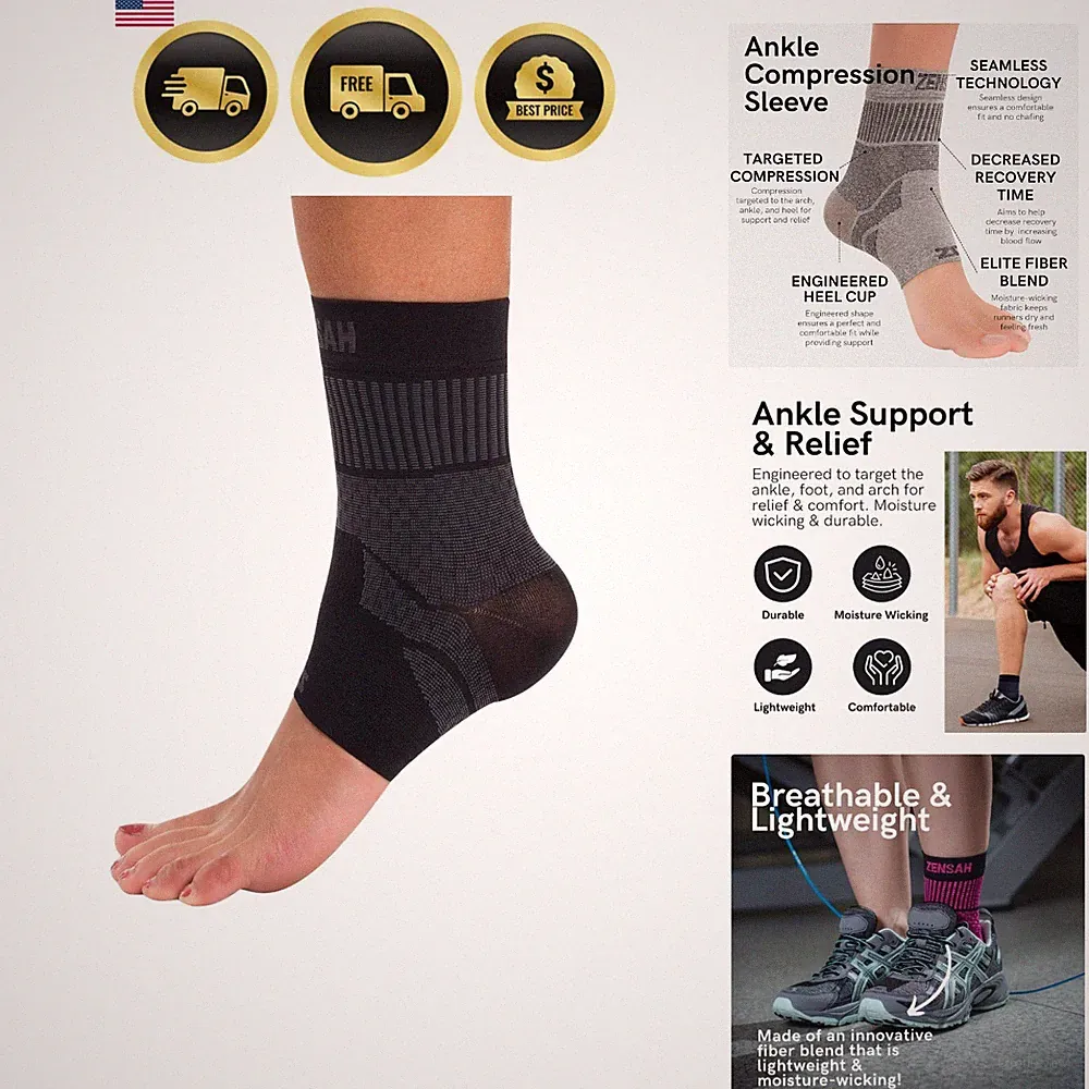 Ankle Support - Compression Ankle Brace - Running, Soccer, Sports - Ankle Sle...