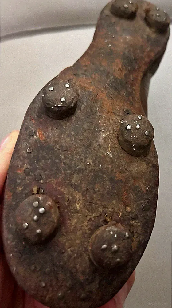Antique 1920s Kids Leather Soccer Rugby Cleats Vintage Football Boots Pair