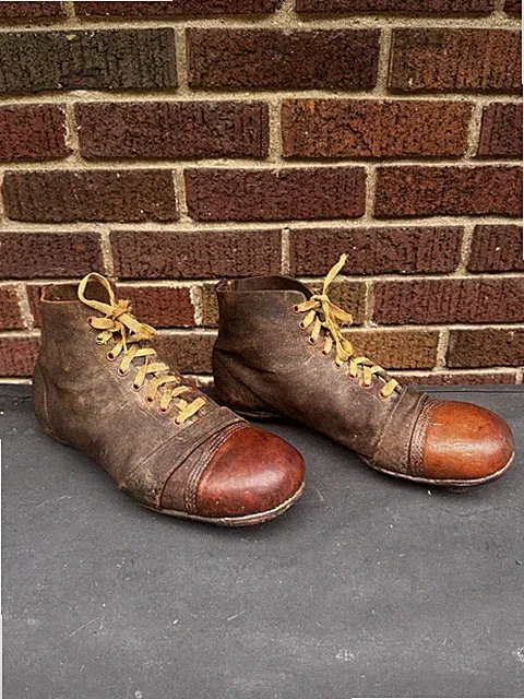 Antique Stacked Leather Vintage Old Soccer Ball Boots Fútbol 9 Men’s Cleats
