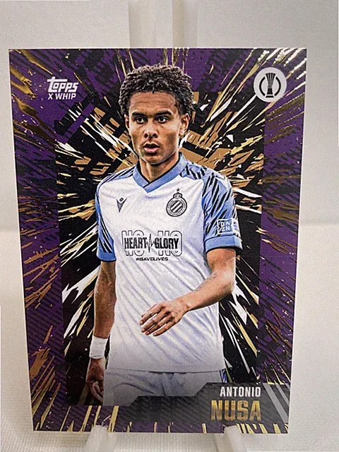 Antonio Nusa 2023-24 Topps Gold X Whip UEFA Club Brugge Wonder Kids Rookie.