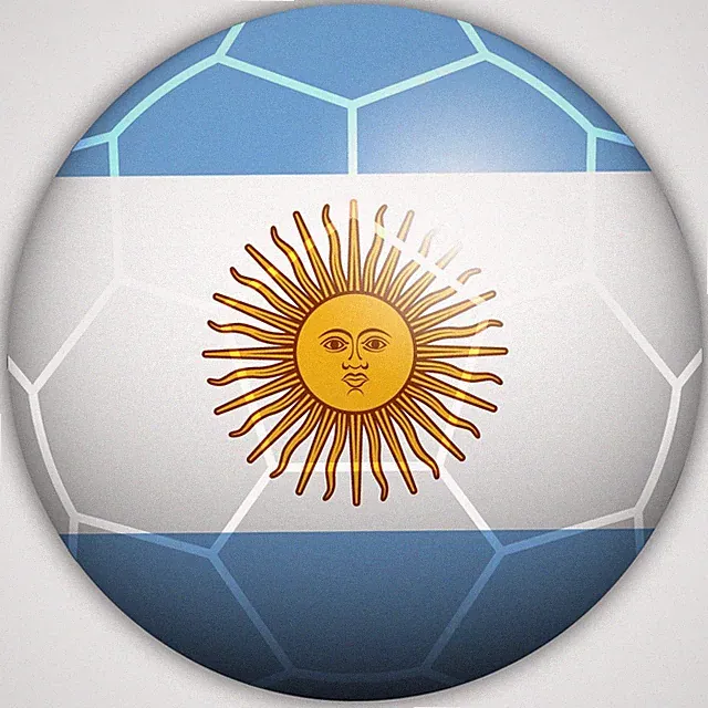 Argentina Soccer Ball Round Shaped Flag Cut To Shape Vinyl Sticker