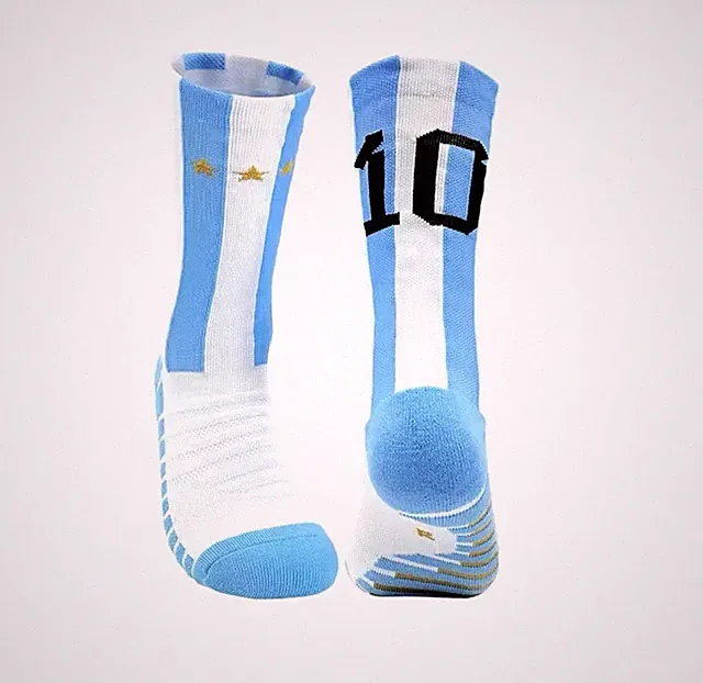 Argentina Soccer Socks - Messi Socks - Youth Size 4-8 - Blue and White