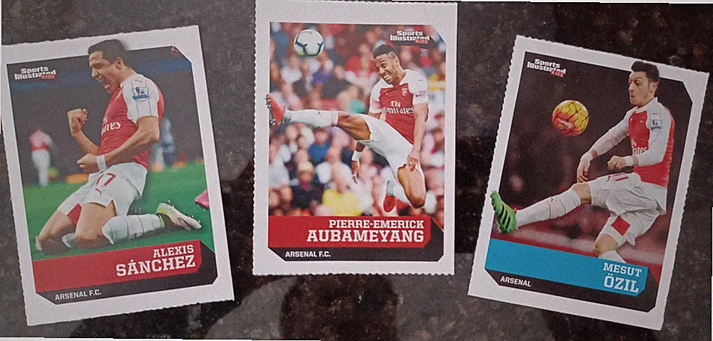 Arsenal FC Lot - 3 SI for Kids cards - Sanchez, Ozil & Aubameyang