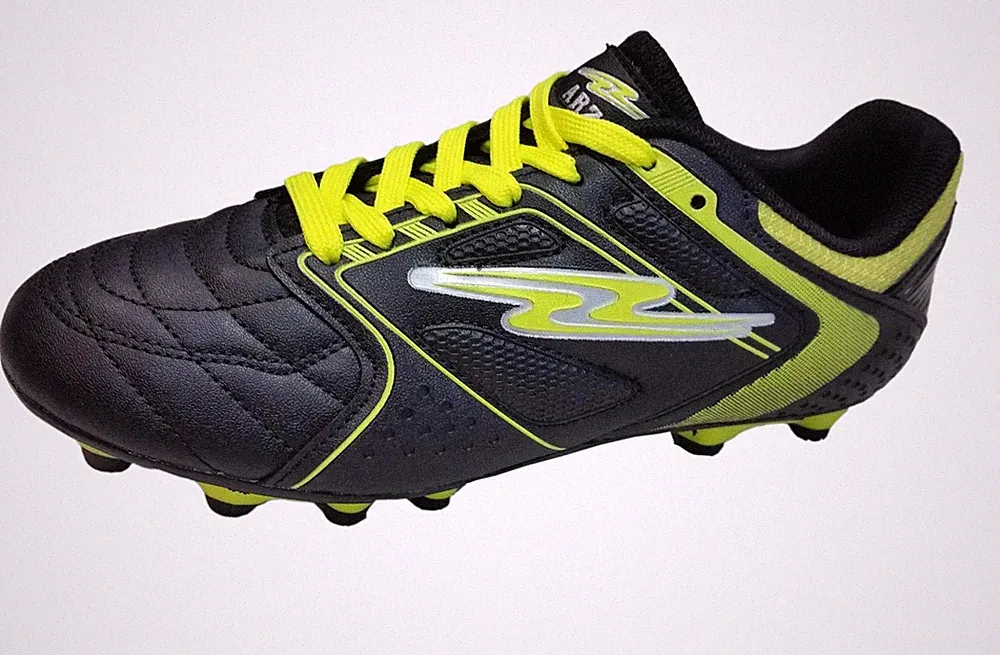 Arza Furios Firm Ground Soccer Shoes Black/Yellow For Adult(Soccer Cleats)