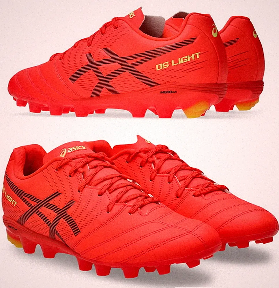 Asics DS LIGHT JR GS 1104a054-600 Kids Soccer Cleats Shoes Youth Football Red
