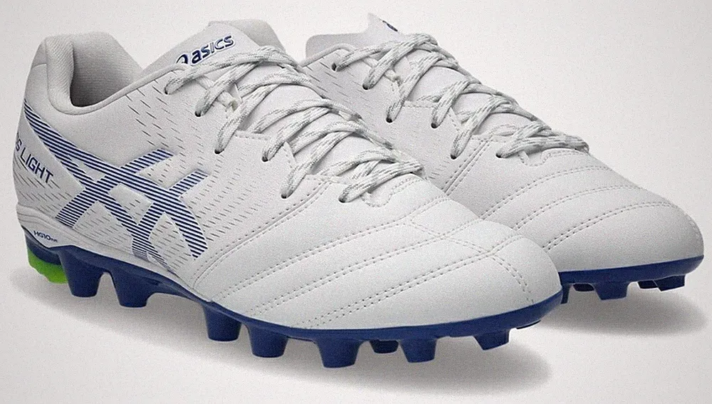 Asics DS LIGHT JR GS 1104A054 Kids Soccer Cleats Shoes White x Blue Youth Size