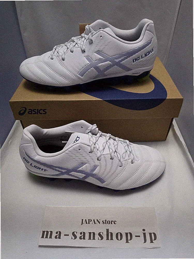 Asics DS Light JR GS Soccer Cleats 1104A054 Kids Football Boots White Blue NIB