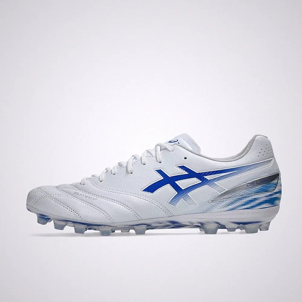 ASICS DS LIGHT PRO AG 1103A127 Artificial Grass Soccer Cleats White Blue 2E