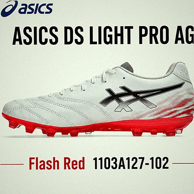 ASICS DS LIGHT PRO AG Soccer Cleats White / Flash Red 1103A127-102