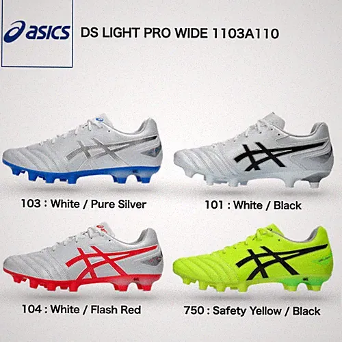ASICS DS LIGHT PRO WIDE 1103A110 Soccer Cleats NEW Japan color variation
