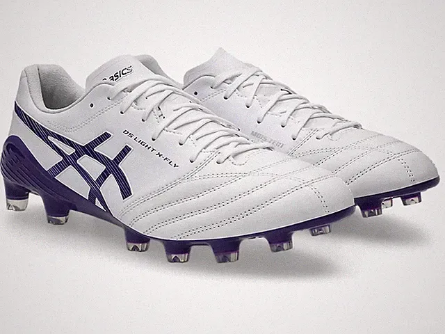 ASICS DS LIGHT X-FLY 5 1101A047-104 White×Purple Soccer Cleats Shoes spike