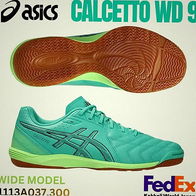 Asics Futsal Indoor shoes CALCETTO WD 9 Aurora Green/Midnight 1113A037.300 WIDE