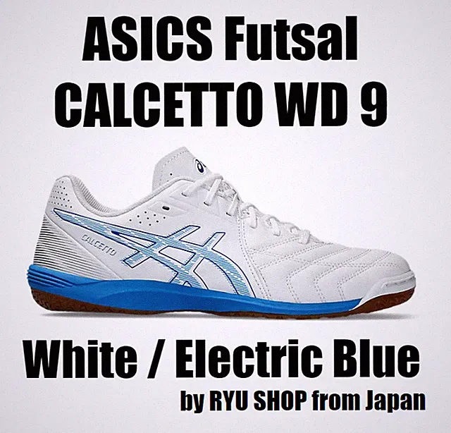 ASICS Futsal Shoes CALCETTO WD 9 1113A037.101 White / Electric Blue