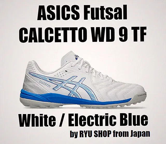 ASICS Futsal Shoes CALCETTO WD 9 TF 1113A038.101 White / Electric Blue