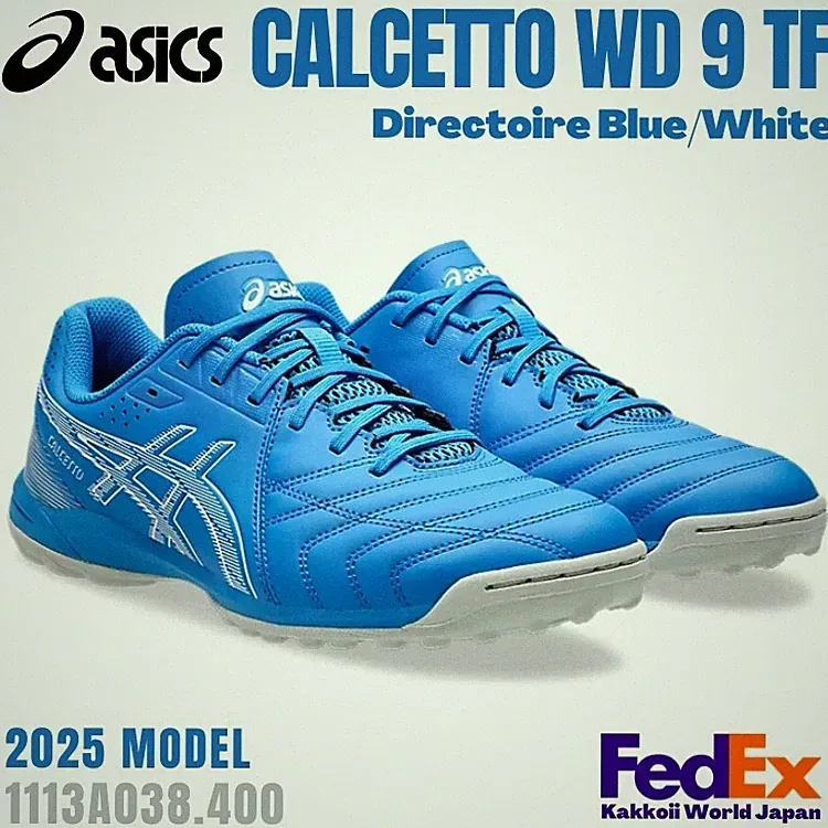Asics Futsal Turf Shoes CALCETTO WD 9 TF Directoire Blue 1113A038.400 WIDE NEW!