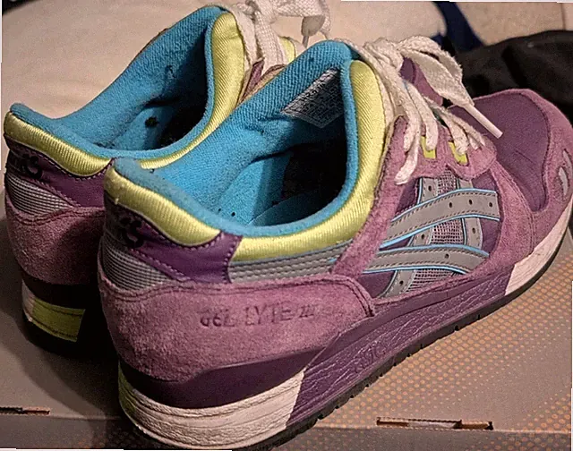 🔥ASICS GEL LYTE III Purple Grey Lime Shoes Men 9 ✖ Women 10.5 MINT💎RARE OG📦🔥