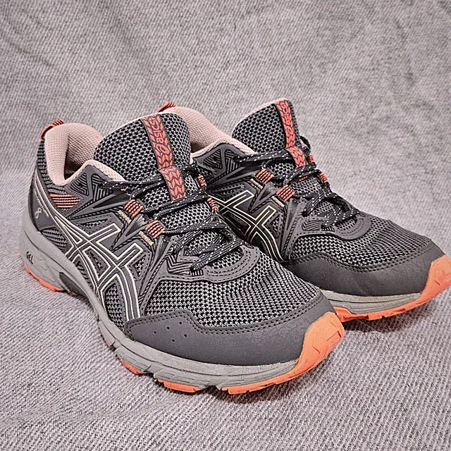 ASICS GEL-Venture Wide Women Trail Running Shoes Grey Ginger Peach Size 7.5