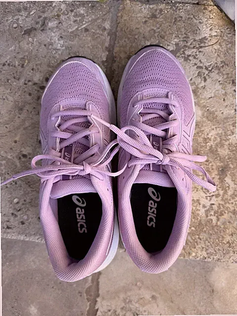 Asics Girls Gel Contend 9 Grade School Kids' Shoes Size 6 Pale Pink Worn 1x