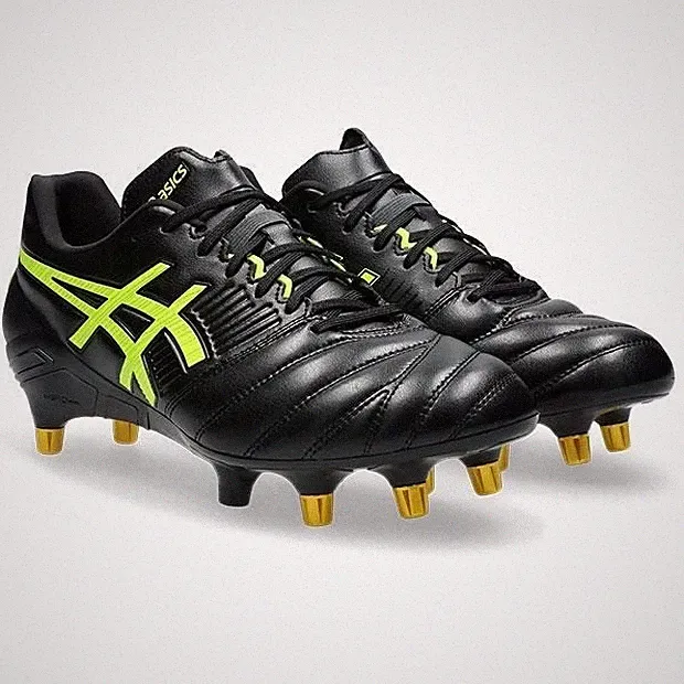 ASICS LETHAL RELENTLESS 1111A259 001 Black Safety Yellow Rugby Cleats oki