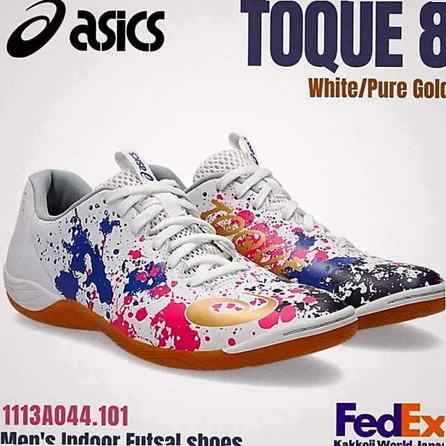 ASICS Men's Indoor Futsal Shoes TOQUE 8 White/Pure Gold 1113A044.101 2025 NEW!