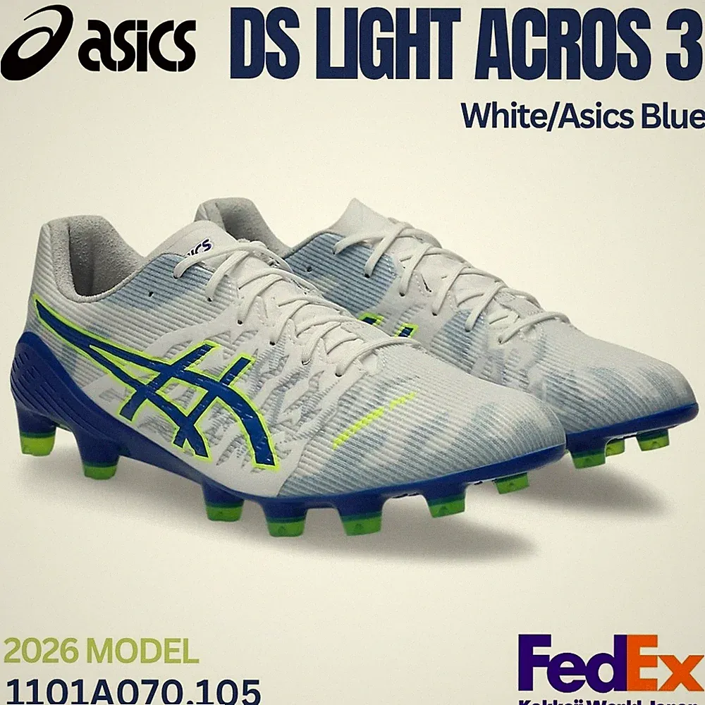 ASICS Soccer Cleats DS LIGHT ACROS 3 White/Asics Blue 1101A070.105 2026 NEW