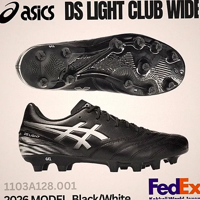 ASICS Soccer Cleats DS LIGHT CLUB WIDE Black/White 1103A128.001 2026 NEW!!