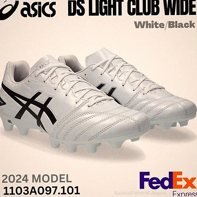 ASICS Soccer Cleats DS LIGHT CLUB WIDE White/Black 1103A097 101 NEW 2024