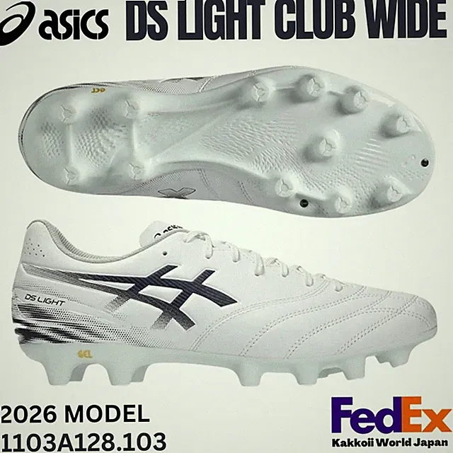 ASICS Soccer Cleats DS LIGHT CLUB WIDE White/Midnight 1103A128.103 2026 NEW