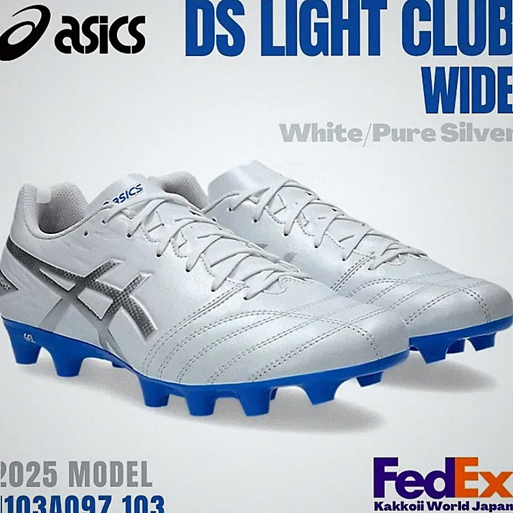 ASICS Soccer Cleats DS LIGHT CLUB WIDE White/Pure Silver 1103A097 103 2025 NEW!!