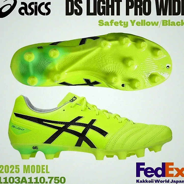 ASICS Soccer Cleats DS LIGHT PRO WIDE Safety Yellow/Black 1103A110.750 2025 NEW