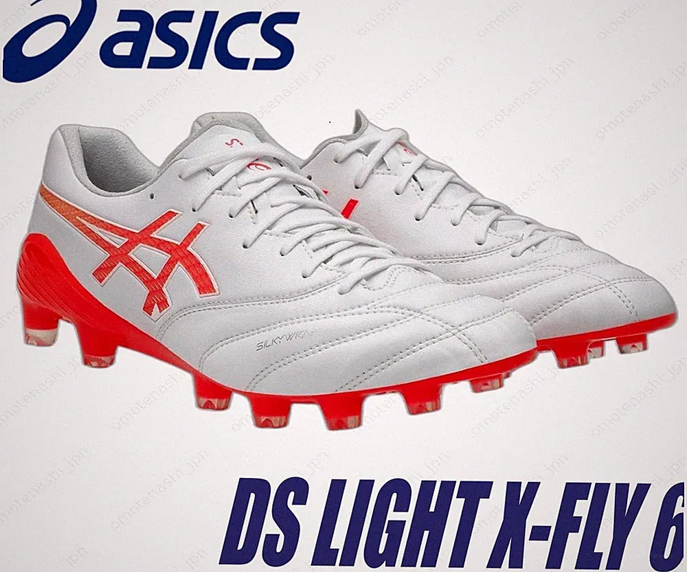 ASICS Soccer Cleats DS LIGHT X-FLY 6 1101A076-101 White/Flash Red