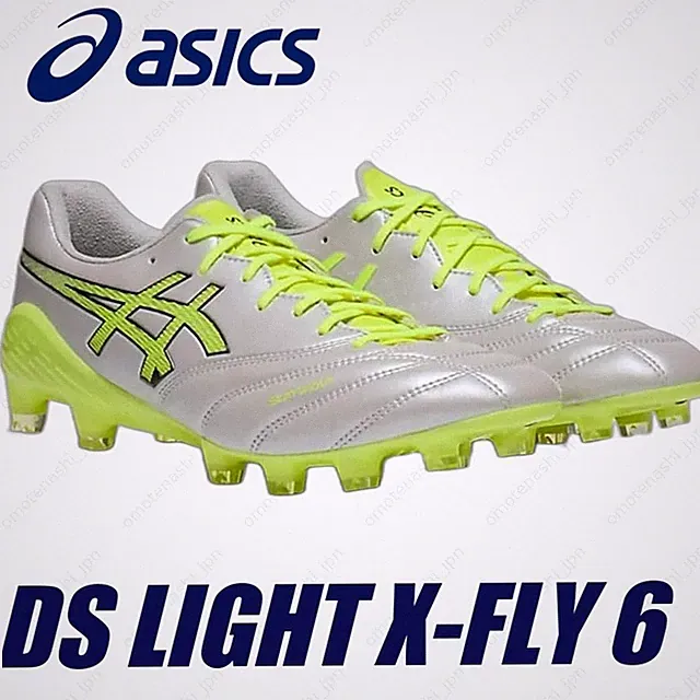 ASICS Soccer Cleats DS LIGHT X-FLY 6 1101A084-020 Cloud Grey/Safety Yellow