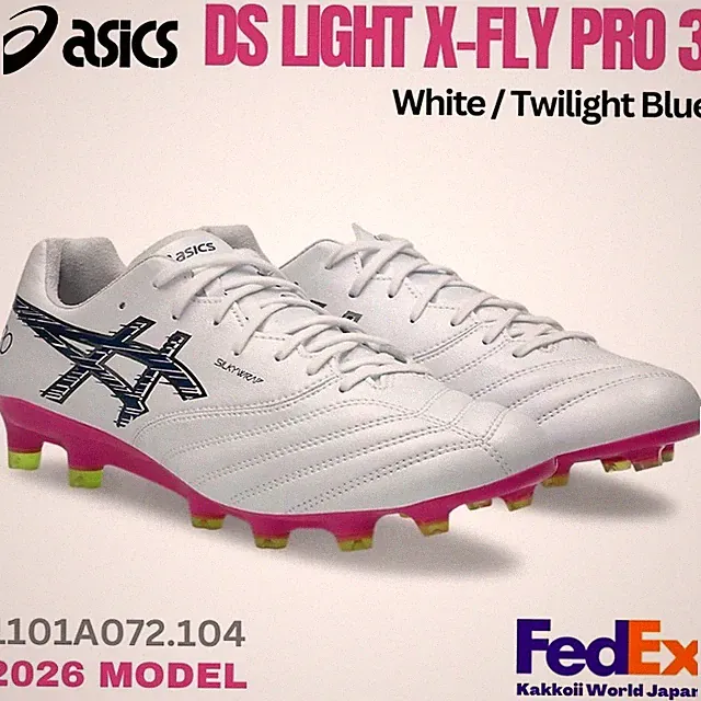 ASICS Soccer Cleats DS LIGHT X-FLY PRO 3 White/Twilight Blue 1101A072.104 2026