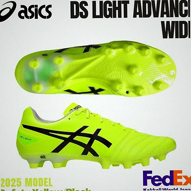 ASICS Soccer Cleats Shoes DS LIGHT ADVANCE WIDE Safety Yellow/Black 1103A098.750