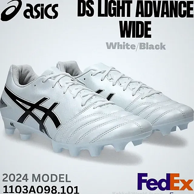ASICS Soccer Cleats Shoes DS LIGHT ADVANCE WIDE White/Black 1103A098 101 NEW