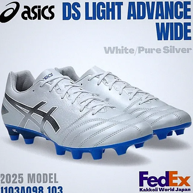 ASICS Soccer Cleats Shoes DS LIGHT ADVANCE WIDE White/Pure Silver 1103A098 103