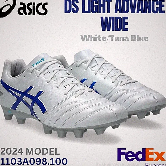 ASICS Soccer Cleats Shoes DS LIGHT ADVANCE WIDE White/Tuna Blue 1103A098 100 NEW